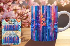 Floral Stripe Mug Wrap - Sublime Blossoms Product Image 1