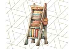 Whimsical Library Clipart with Cozy Readers and Books Product Image 4