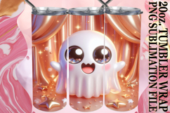 Timeless charm 20oz tumbler wrap, 3D Cute Ghost Product Image 1