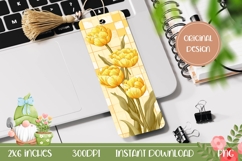 Printable Yellow Tulips Bookmark, Flowers Bookmark Design Product Image 1