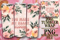 Blissful love 20oz tumbler wrap, Flower Quote Product Image 1