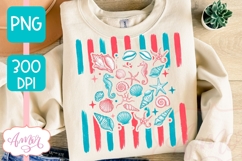 Retro Summer coastal T-shirt sublimation design Product Image 1