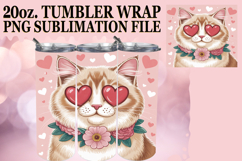 Sweet reflections 20oz tumbler wrap, Valentines Cat Product Image 1