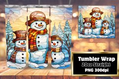 Festive Stained Glass 3D Snowman Noel Harmony Tumbler 20oz Product Image 1
