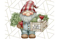 Farmer Gnome Clipart, Cute Farm Gnomes PNG Illustrations Product Image 4