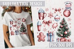 Christmas Coquette Bow PNG Holidays Funny Watercolor Product Image 1