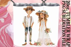 Whimsical Watercolor Wedding Tumbler Wrap: Sublime Elegance Product Image 1