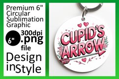 Dynamic Keychain Circle Design Artwork , Valentines Product Image 1
