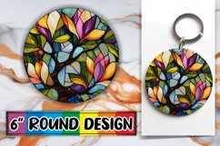 Stained Glass Tree PNG Round Design Product Image 1