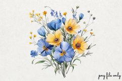 Wild flowers butterflies and dragonfly Clipart PNG Product Image 1