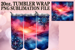 Whimsical nights 20oz tumbler wrap, Watercolor Pattern Product Image 1