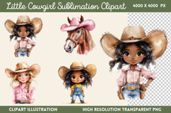 Little Cowgirl Clipart Sublimation PNG Product Image 1