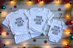 Christmas Family Matching Group Flat Lay T-Shirt Mockups Product Image 1