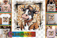 Joyful TSHIRT Art Sublimation, Cute Cow Product Image 1