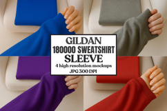 Gildan 18000 Red Sleeve Sweatshirt Mockup Product Image 1