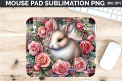 Watercolor Bunny Mouse Pad Sublimation - Valentines PNG Product Image 1