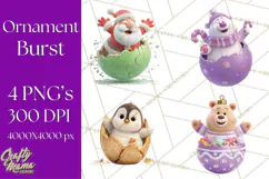 Christmas Ornament Clipart PNG Cute Holiday Illustrations Product Image 1