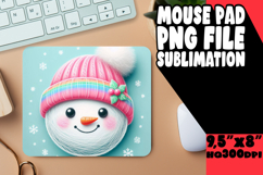 Cheerful Mouse Pad Design PNG, Snowman Product Image 1