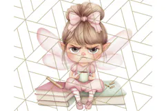 Bookish Fairy PNG Clipart, Whimsical Reading Elements Png Product Image 4