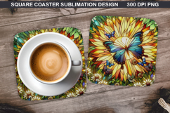 Flowers Coaster Sublimation, Spring Coaster PNG Design Product Image 1