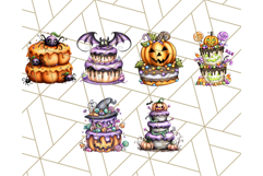 Whimsical Halloween Cake Clipart PNG, Spooky Desserts Product Image 8