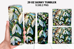 Florals Skinny Tumbler 20oz Wrap Design, Winter Tumbler PNG Product Image 1