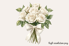 White Wedding Watercolor Clipart Bundle PNG Product Image 21