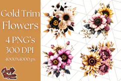 Gothic Floral PNG, Dark Aesthetic Flowers Clipart Print Product Image 1