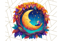 Whimsical Celestial Moon and Stars Clipart Constellation Png Product Image 4