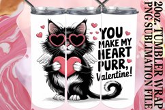 SWEET VIBES 20oz TUMBLER WRAP, Valentines Cat Product Image 1