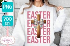 Coquette Easter sublimation PNG, Christian cross PNG design Product Image 3