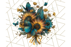 Sunflower and Butterfly PNG Clipart, Bright Jewel Tones Png Product Image 4
