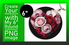 Charming Round Design for Sublimation , Flowers Heart Product Image 1