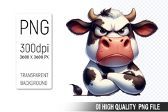 Cow Clipart PNG, Farm Animals Clipart, Rustic Farm Art Product Image 1