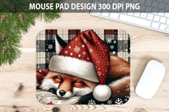 Christmas Cute Fox Mouse Pad Sublimation - Animal PNG Design Product Image 1