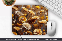 3D Flowers Mouse Pad Sublimation, Flowers Mouse Pad PNG Product Image 1