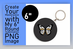 Elegant Keychain Round PNG Artwork , Butterfly Product Image 1