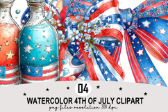 Watercolor 4th Of July Clipart png Watercolor png Product Image 1