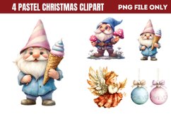 Pastel Christmas Sublimation Clipart PNG Product Image 1