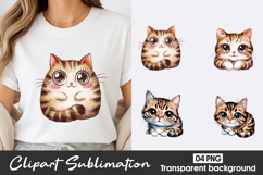 Cute Cat Face Clipart PNG Product Image 1