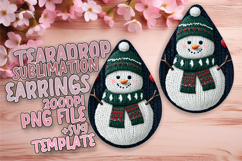 Trendy Teardrop Earrings Template for Crafts , Snowman Product Image 1