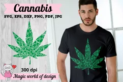 Marijuana Mandala svg for cricut, Cannabis Zentangle svg Product Image 1