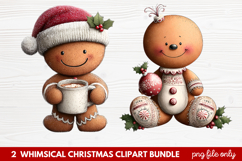 Whimsical Christmas Clipart | Cute Festive Holiday PNG Product Image 1