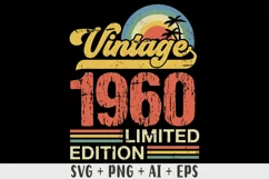 Vintage 1960 Limited edition SVG - 63rd Birthday SVG T-shirt Product Image 1