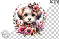 Dog With Flowers Sublimation - Clipart PNG Design Product Image 1