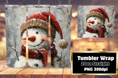Snowman Holiday Tumbler Wrap - Winter 20oz Sublimation PNG Product Image 1