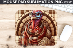 Watercolor Turkey Mouse Pad Sublimation - Thanksgiving PNG Product Image 1