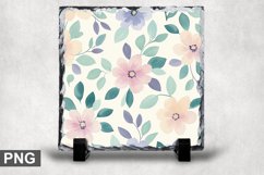 Pastel Flowers Square Sublimation Slate Design Product Image 1