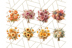 Fall Flower Bouquets Clipart PNG, Autumn Floral Clip Art Product Image 4