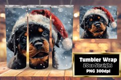 Winter Holiday Dog Tumbler Wrap Sublimation 20oz Product Image 1